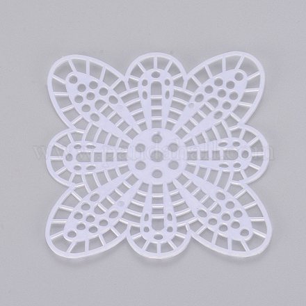 DIYフラワープラスチックキャンバス形状  針先プロジェクト用  コースターと工芸品  ホワイト  85x85x1.5mm DIY-TAC0006-92-1
