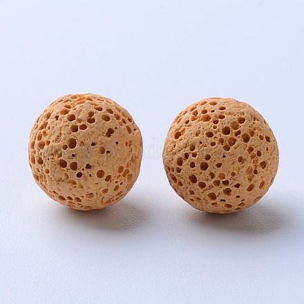Perles de pierre de lave naturelle non cirées G-F325-16mm-13-1