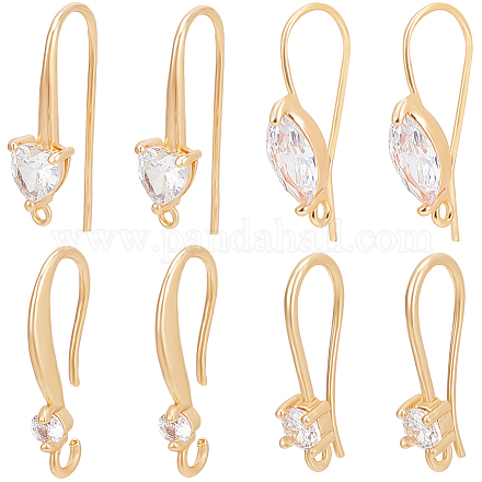 16 шт. 4 латунных крючка для сережек KK-BBC0012-53-1