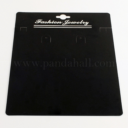 長方形形状厚紙のネックレスのディスプレイカード  ブラック  190x140x0.8mm CDIS-Q001-10A-1