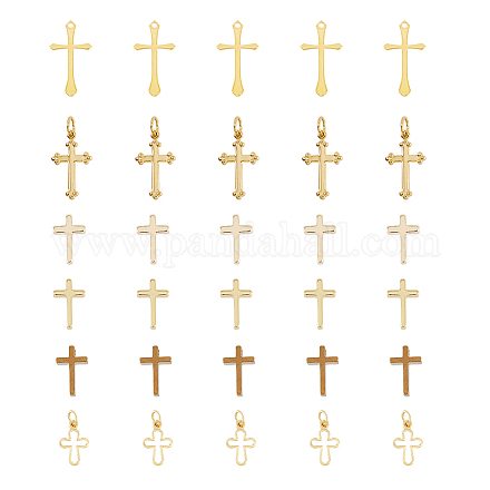 36 шт. 6 стильных долговечных латунных подвесок с покрытием KK-FH0005-19-1