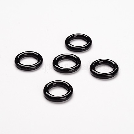 Dyed Ring Natural Black Agate Pendants G-J300-04-25mm-1