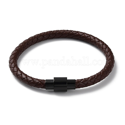 Кожаный плетеный браслет на круглом шнуре BJEW-F460-02EB-1