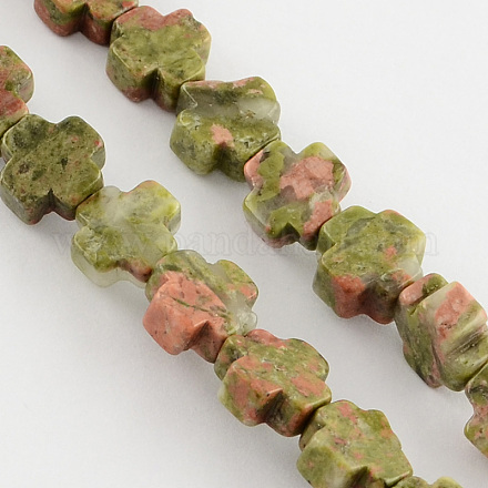 Natural Unakite Stone Beads Strands G-R182-02-1
