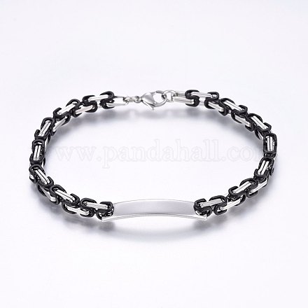 201 Stainless Steel ID Bracelets BJEW-F331-08BP-1