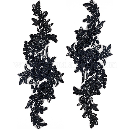 Accessoires de costume de broderie de polyester de fleur 3d DIY-WH0488-08-1