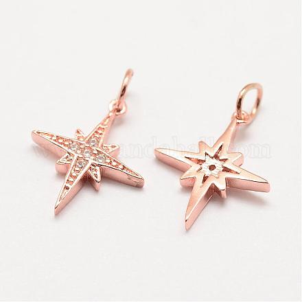 Латунные микро проложить класса AAA кубического циркония подвески ZIRC-G090-05RG-NR-1