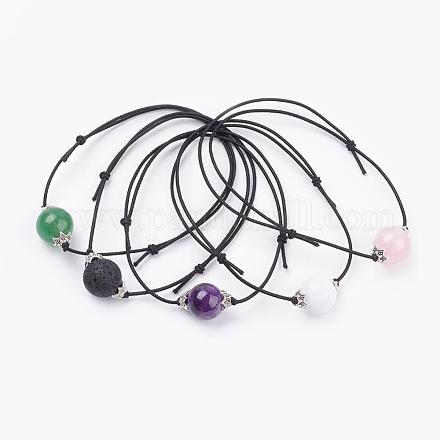 Bracelets en perles de polyester ciré ajustables BJEW-JB03351-1