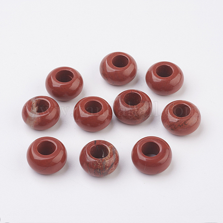 Natürliche rote Jaspis europäischen Perlen X-G-G740-14x8mm-04-1