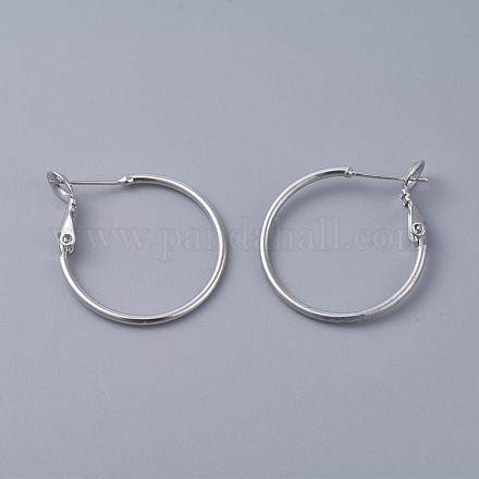 Brass Hoop Earrings KK-I665-26B-P-1