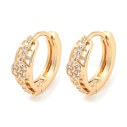 Латунные микро проложить серьги обруча кубического циркония EJEW-A107-04B-KCG-1