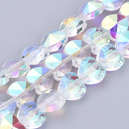 Chapelets de perles en verre électroplaqué EGLA-T004-03-1