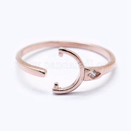 Ajustable 925 plata esterlina componentes del anillo de dedo del manguito STER-I016-045RG-1
