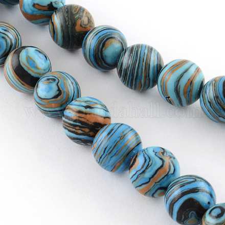 Dyed Synthetical Gemstone Round Bead Strands G-Q939-01A-03-1