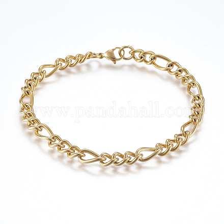 Bracelets de cheville avec chaîne en 304 acier inoxydable AJEW-I039-03G-1
