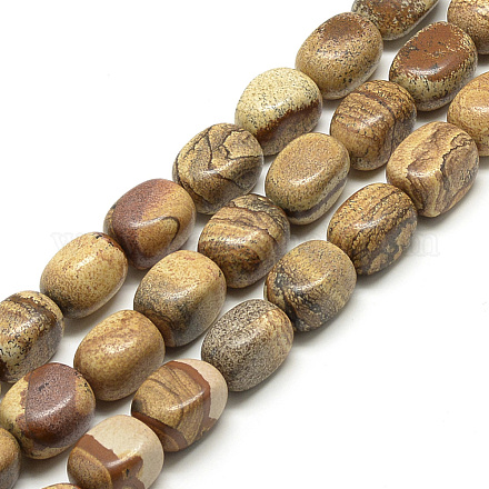 Natural Picture Jasper Beads Strands G-R433-03-1