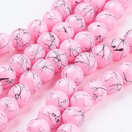 Chapelets de perles en verre d'effilage X-GLAD-S074-8mm-80-1