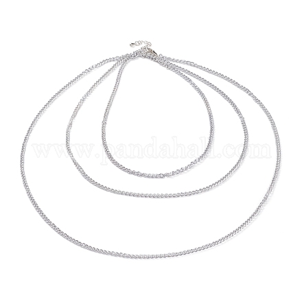 3-lagige Halsketten aus Aluminium mit gedrehter Kette NJEW-JN03269-1