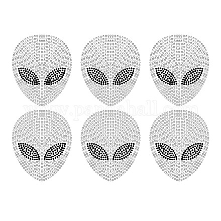 SUPERDANT Alien Iron on Rhinestone Heat Transfer Animal Crystal Space Decor Clear Bling Patch Clothing Repair Hot Fix Applique for T-Shirts Vest Shoes Hat Jacket Clothing DIY Accessories DIY-WH0303-045-1