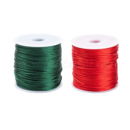 2 rouleau de fil nylon rouge et vert foncé NWIR-LS0001-01-1