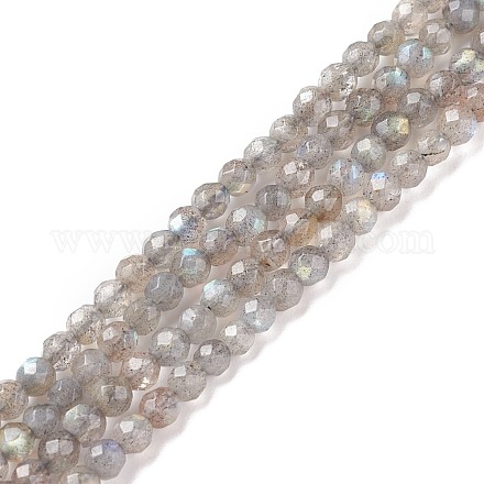 Chapelets de perles rondes en labradorite naturelle G-E251-31-4mm-1