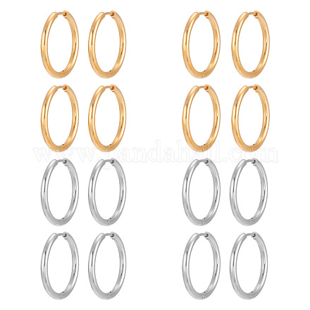 Серьги-кольца из нержавеющей стали 304 EJEW-UN0001-06-1