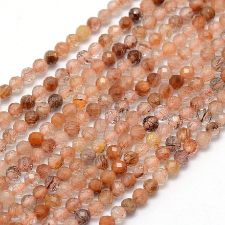 Chapelets de perles en quartz de rutile naturel G-E411-16-3mm-1