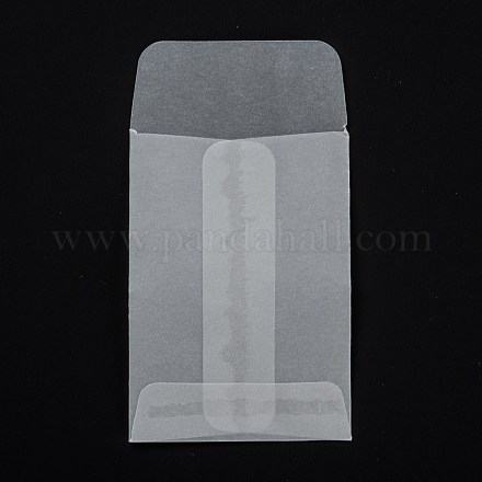 長方形の半透明のパーチメント紙バッグ  ギフトバッグやショッピングバッグ用  透明  90mm  バッグ：70x50x0.3mm CARB-A005-01B-1