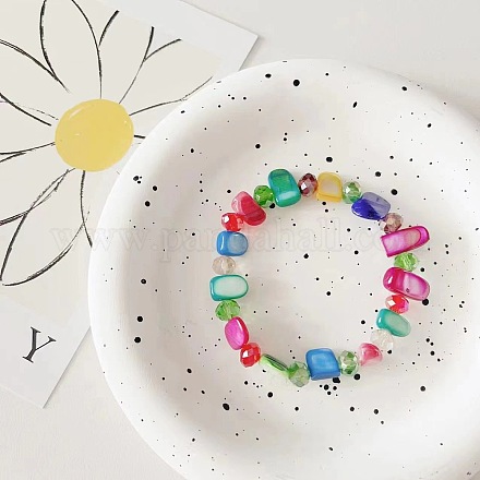 Браслеты из ракушек и стеклянных бусин в стиле бохо для женщин&nbsp;LS-BJEW-S178-01A-1