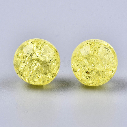 Transparente runde Perlenstränge aus Craquelé-Acryl X-CCG-R002-12mm-09-1