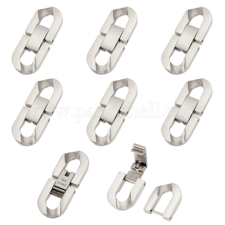 Unicraftale 8 Sets 304 Stainless Steel Fold Over Clasps STAS-UN0064-69-1