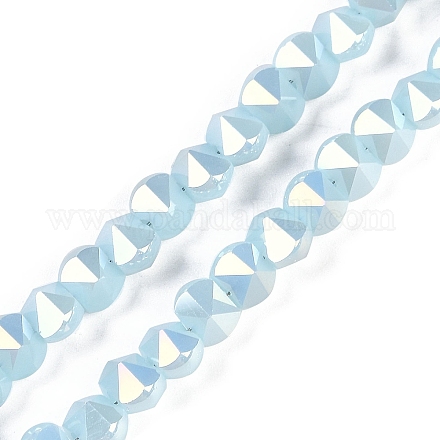 Стеклянные бусины с гальваническим покрытием  EGLA-B009-05A-10-1