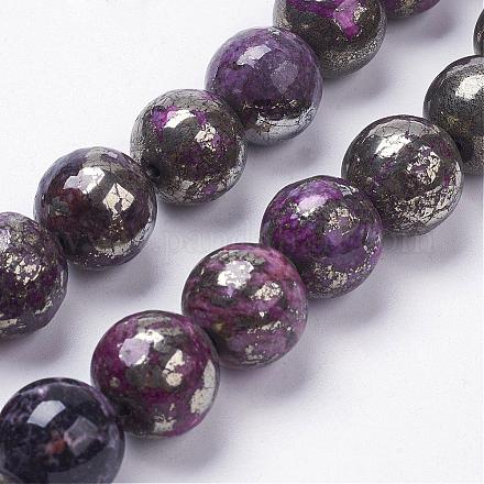 Natural Pyrite Beads Strands G-K181-F04-1