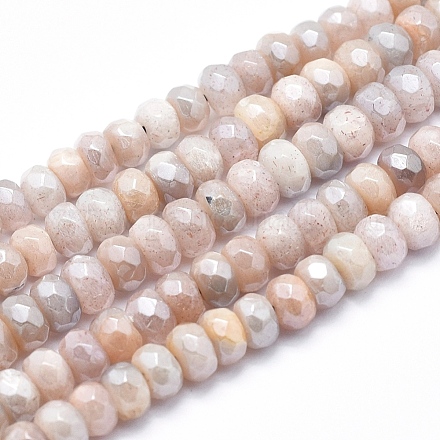 Fili di perline in pietra di sunstone naturale placcati G-K256-18A-1