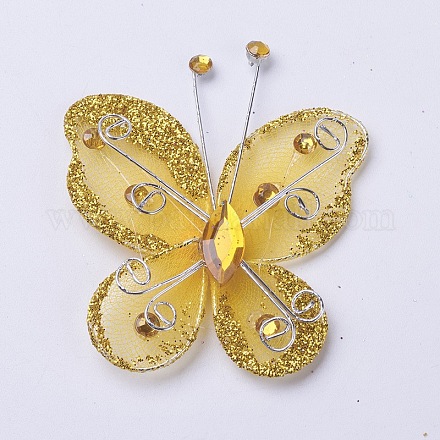 Decoración de mariposa de poliéster DIY-WH0018-03J-1