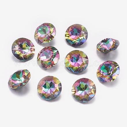 Faceted Glass Rhinestone Charms RGLA-F051-12mm-001VO-1
