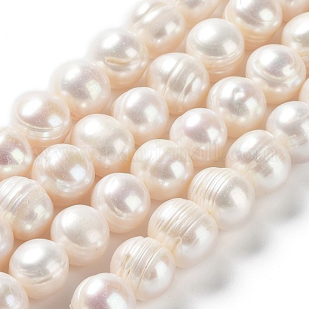 Fili di perle di perle d'acqua dolce coltivate naturali PEAR-E019-12-1