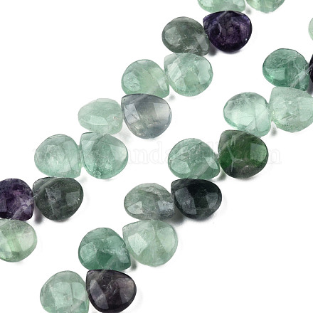 Hebras de perlas de piedras preciosas de fluorita púrpura natural X-G-T006-04-1