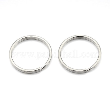 Original Color 304 Stainless Steel Split Key Ring Clasps for Keychain Making STAS-E083-27P-1