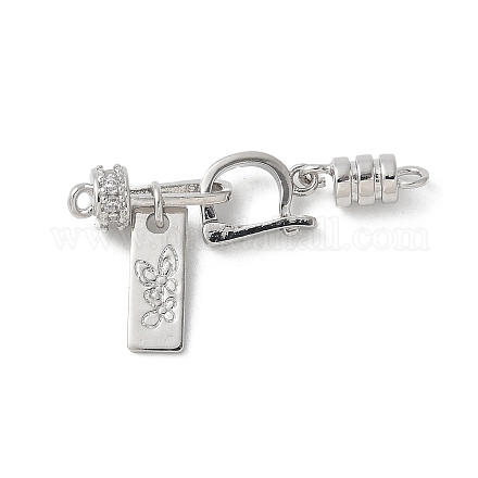Латунные микро проложить кубического циркония раз за застежками KK-U052-39P-1