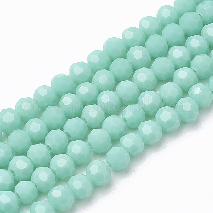 Opaque Solid Glass Bead Strands GLAA-R166-3mm-02H-1
