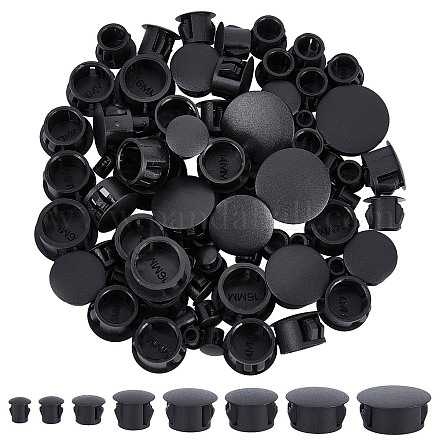 GORGECRAFT 8 Sizes 300PCS Plastic Hole Plugs Snap in Flush Type Hole Plugs Post Pipe Insert End Caps for Kitchen Cabinet Furniture Fencing (3.4/4/6/7.3/10.4/11/13/16mm) AJEW-GF0005-64-1