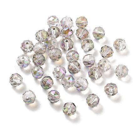 Гальванические круглые стеклянные бусины EGLA-A043-01-HR01-1