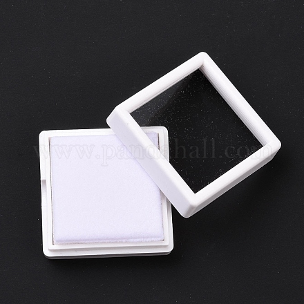 Scatole di presentazione quadrate in plastica diamantate OBOX-G017-01B-1