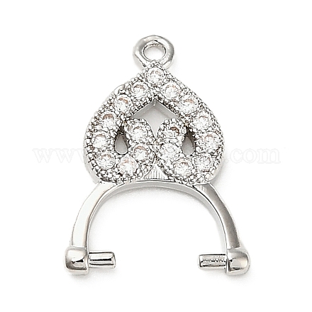 Латунные микро проложить четкие кубического циркония кулон поручительств KK-L229-033P-1