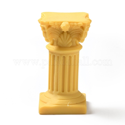 樹脂模造大理石柱  ホームディスプレイの装飾  写真小道具  ゴールド  37x36x67mm DJEW-H007-01B-1