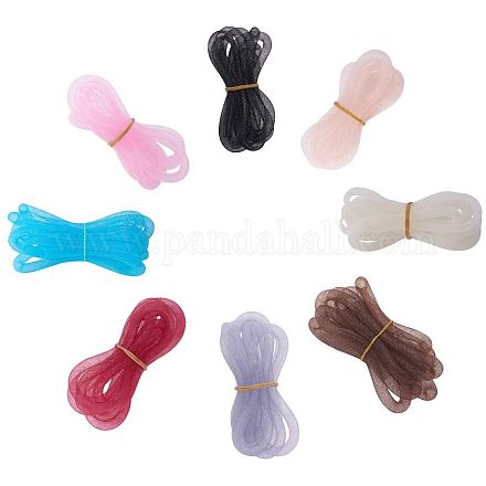 Nbeads 8 paquetes / juego de tubos de malla deco tubería de malla de plástico para pulsera / collar cordón accesorio de joyería PNT-NB0001-01-1