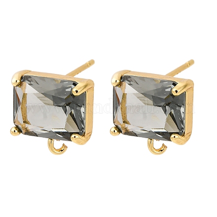 Латунные прямоугольные серьги KK-P325-50G-1