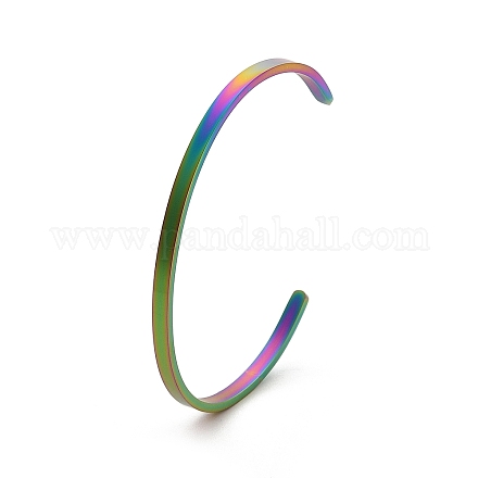 Ионное покрытие (ip) 304 нержавеющая сталь манжеты браслеты для женщин BJEW-K173-02MC-1