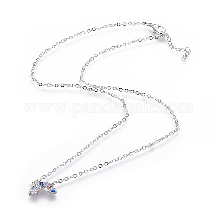 (vente de bijoux pour fêtes d'usine) colliers avec pendentif en laiton et zircone cubique NJEW-O117-01P-1